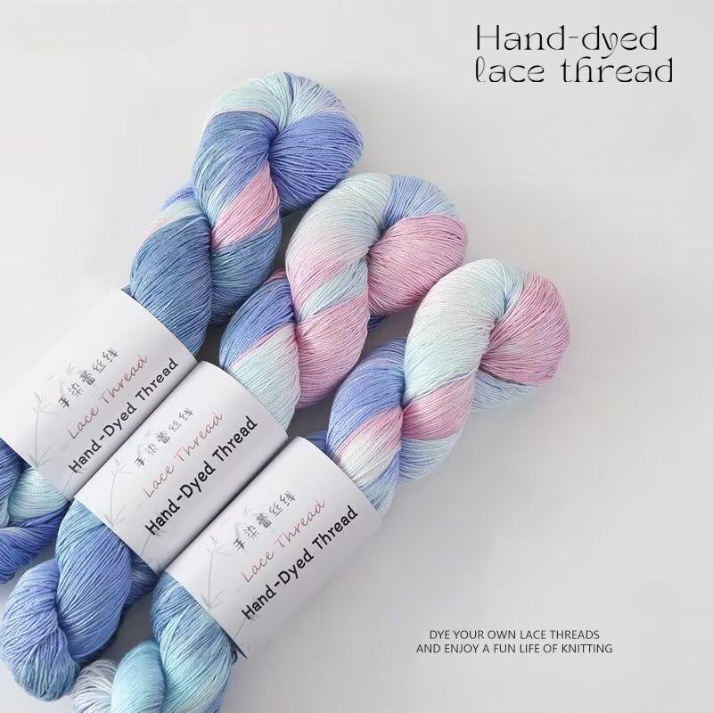 1PC 100g Cotton Bamboo Fiber Yarn for DIY Hand Knitting Hand-Dyed Lace Gradient Color Crocheting Sweaters Shawl Scarves