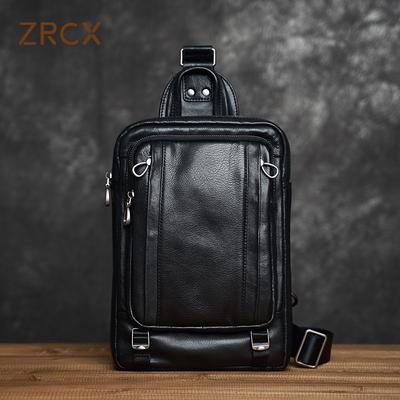 Borsa a tracolla da uomo in pelle di mucca ZRCX Nuova borsa a tracolla maschile casual in vera pelle per borsa da viaggio per cellulare e iPad