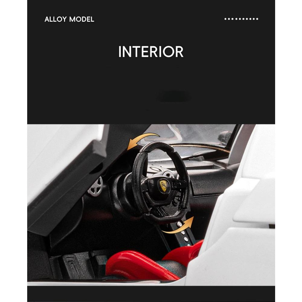 1/24 Ferrari ENZO Alloy Sports Car Model Diecast Metal Racing Super Vehicles Car Model High Simulation Sound and Light Children Toy Gift