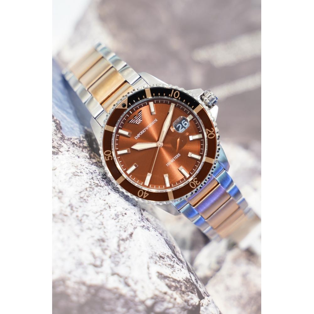 

Emporio Armani Mens Metal Band Watch AR11340 Divers Watch Anniversary Gift