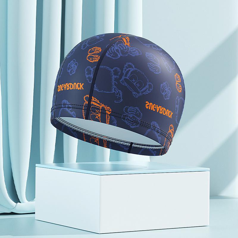 Comfortable Plus Size Swim Cap with High Elasticity, Breathable Fabric, and Ear Protection for Men and Women with Long Hair