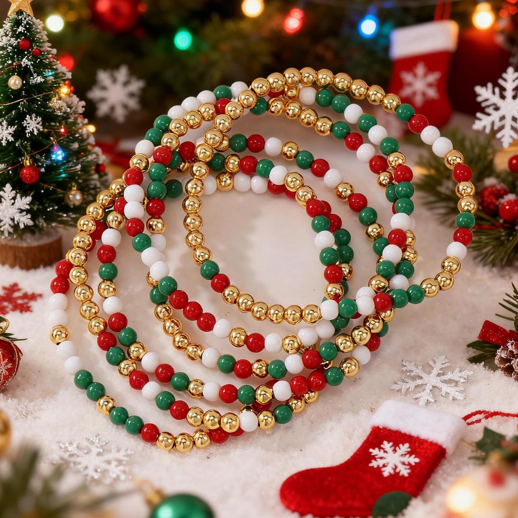 Bohemian 5-in-1 Layered Beaded Ethnic Christmas Bracelet
