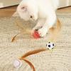 3Pcs Chewing Resistant Cat Interactive Ball Toy Solid Biting Cat Feather Ball Toys  Pet Teasing