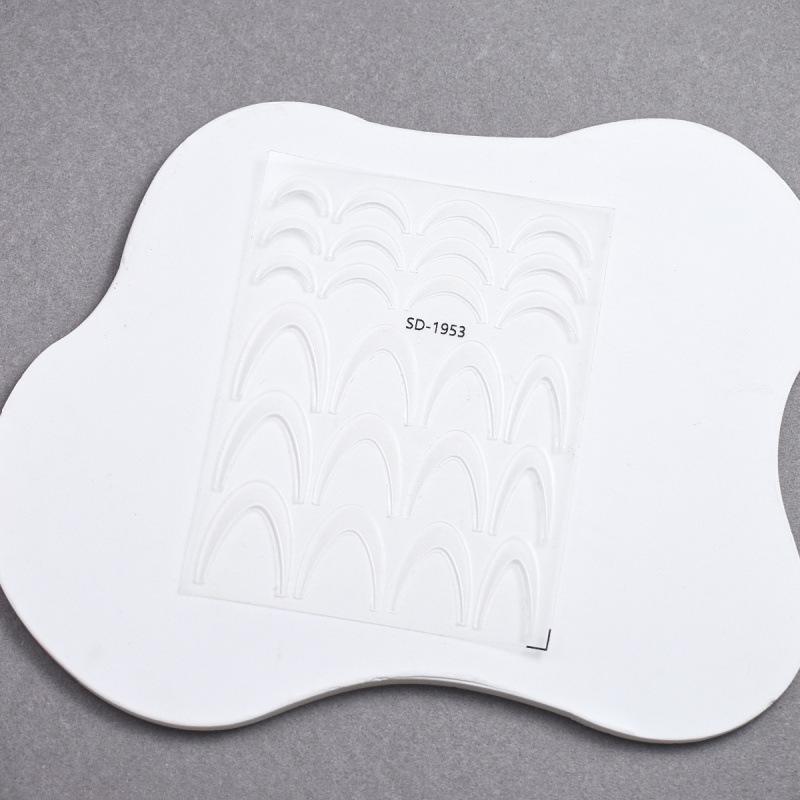 Gradient French Nail Art Stickers - Crescent Smile & Arc Decals