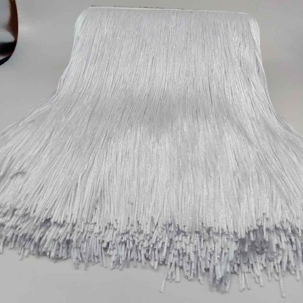 

Полиэстеровое кружево с бахромой для латиноамериканских танцев шириной 30 см - Аксессуар для одежды на заказ белый