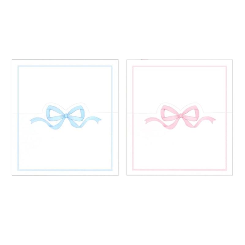 Lot de 100 Cartes de Table Nœud Rose Cartes de Placement Étiquettes vierges d'attribution de place pour Mariages et Réunions Sociales