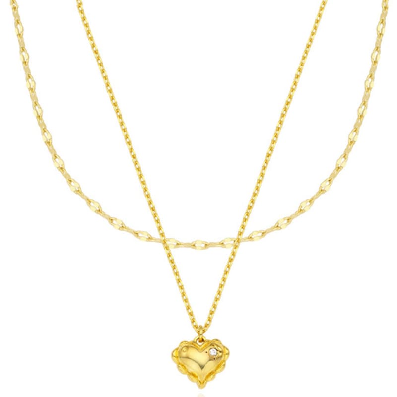 Eenie Beenie Girly Heart Two-line Necklace