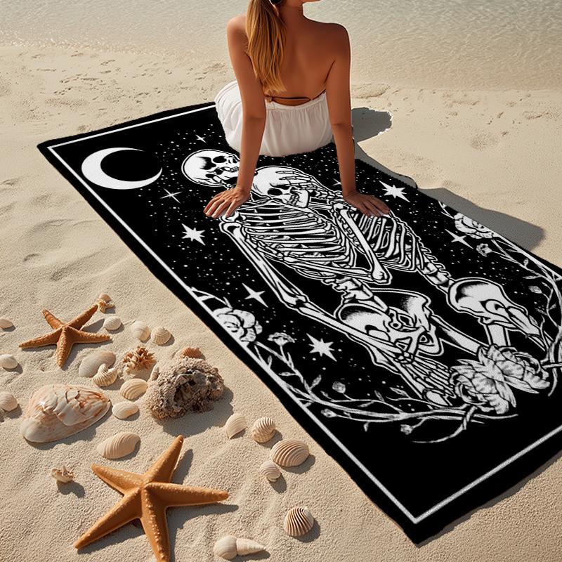 Day Of The Dead Celebration Beach Towel, Super Soft Microfiber, Gift for Her/Him, Birthday, for Pool, Beach, Travel, Home Decor Fan gifts
