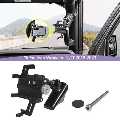 Car  A-pillar Top Handle Phone Holder Bracket GPS Phone Stand Fit For Jeep Wrangler JL For JT Gladiator 2018-2023 Car Interior Accessories