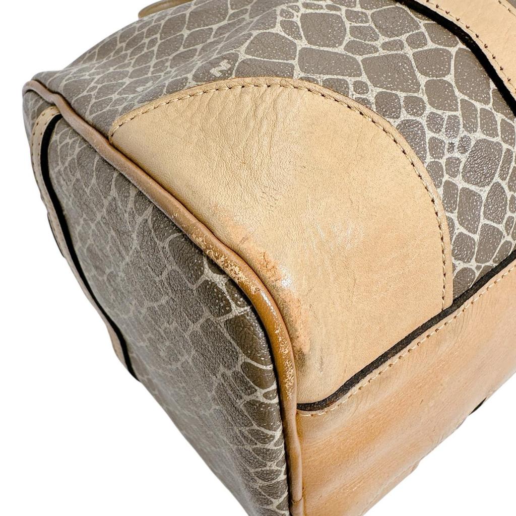 NINA RICCI Animal pattern Handbag PVC Brown Women Used