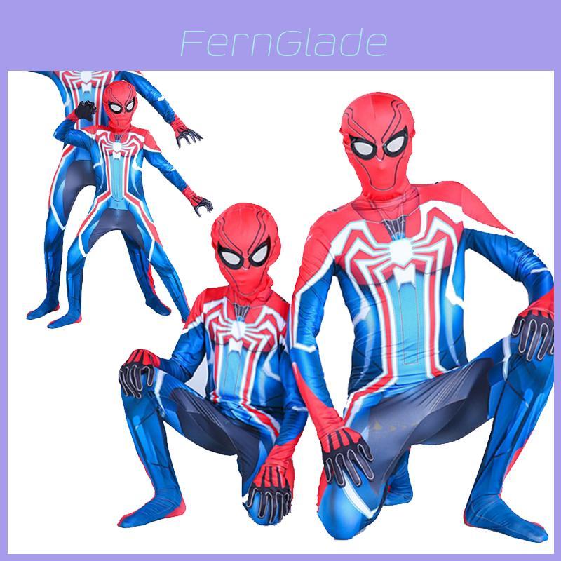 Stylish Spiderman Ps4 Velocity Costume Jumpsuit For Adults And Kids With Unique Design