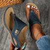 Elegant Women's Slipper Sandals - Purple Faux Over Gold Bead Embellishment, Comfortable Mid Heel, Round Toe Design, Easy To Slip On