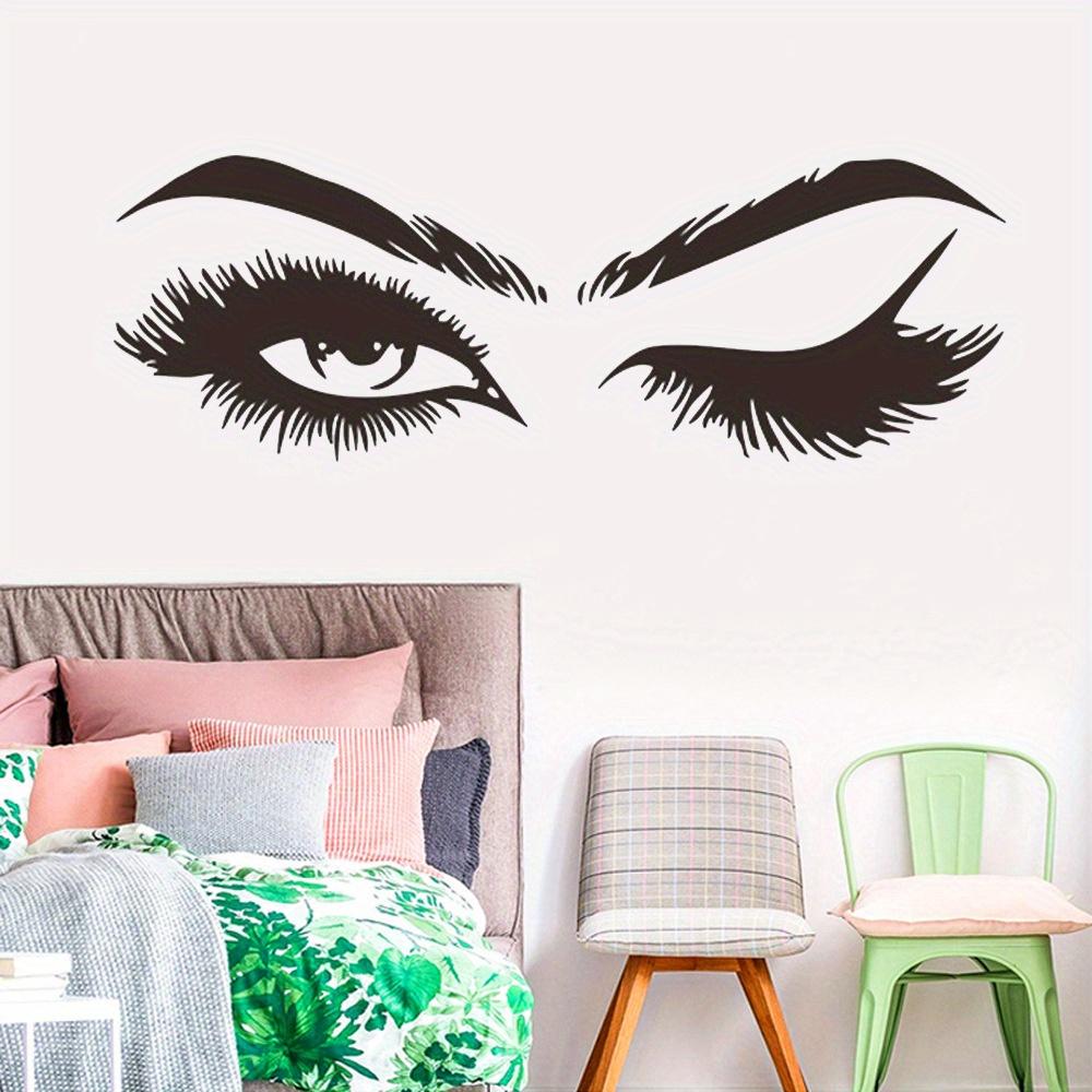 

1 шт. Наклейка на стену в виде ресниц для декора гостиной и спальни, съемная самоклеящаяся бумажная наклейка для украшения стены 19x57cm