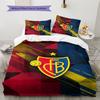 Fotbalový klub Basel Vzorované povlečení, Sada přikrývky Potah na přikrývku Povlak na polštář Domov Narozeninový dárek (1 * povlak na peřinu + 2 * povlak na polštář, bez jádra)