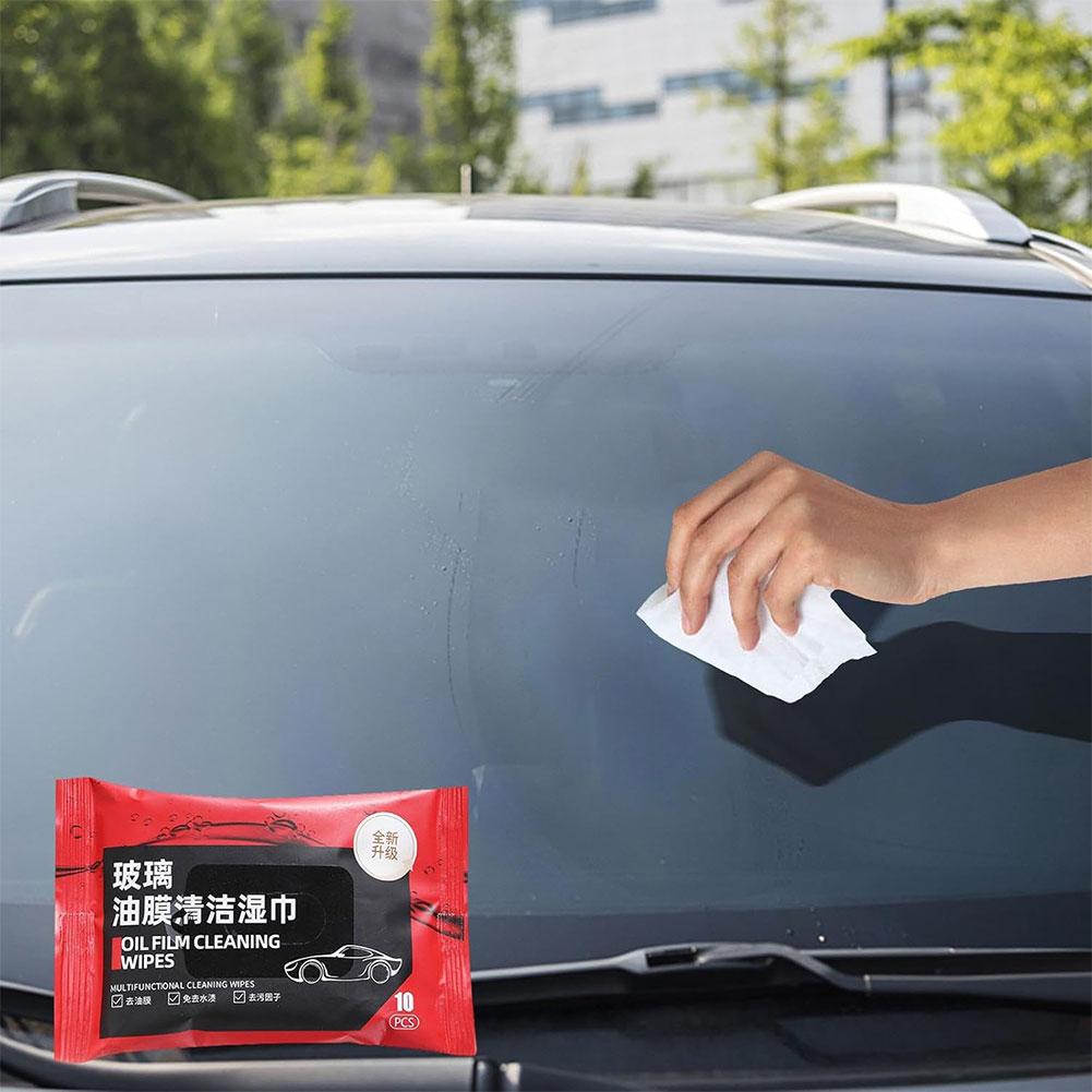 Car Glass Oil Film Removal Wipes  Windshield Glass Cleaner Car Glass Cleaner Wipes Compact Portable Dusting Wipes for Cars