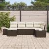 VidaXL Canapé de jardin 6 pièces avec coussins Marron en Poly Rotin 3359377