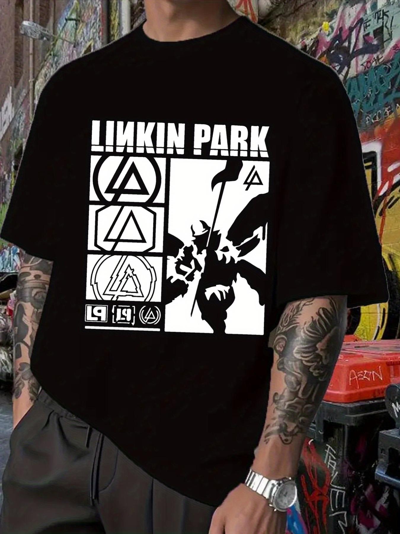 

Lincoln Park Rock Band Graphic T-shirt for Men - Black Casual Short Sleeve Tee with Bold Print M
