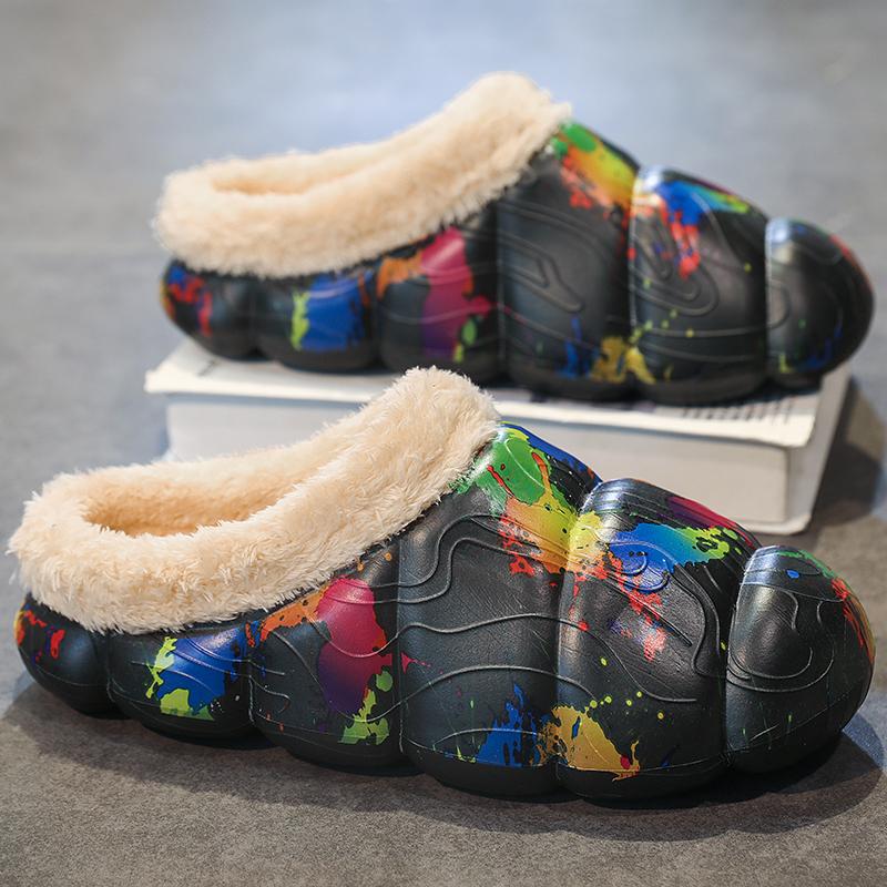 Зимние женские и мужские плюшевые тапочки — фото 4