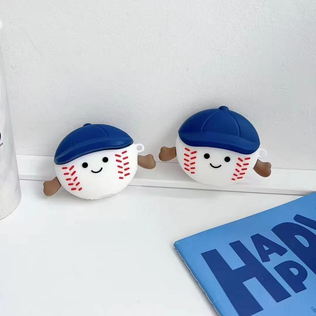 Fashion 3D Baseball Silicone Earphone Case For Airpods 4 Shockproof Cute Headphone Cover For Airpods 1 2 3 Pro Coque