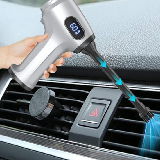 Car Vacuum Cleaner Three-in-One Blower Suction and Inflator with Adjustable Suction Levels Portable Wireless Vacuum with Green Light for Home Car