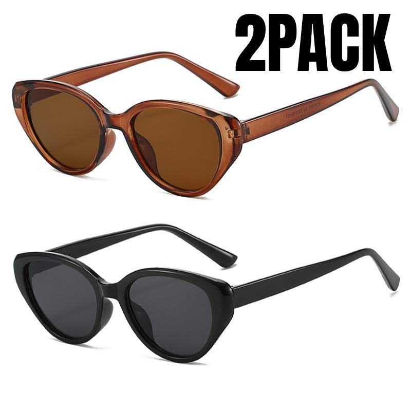 

2PACK New Women Cat Eye Sunglasses Retro Premium Sun Glasses Men Sun Protection Fashion Eyewear Luxury Brand Design Uv400