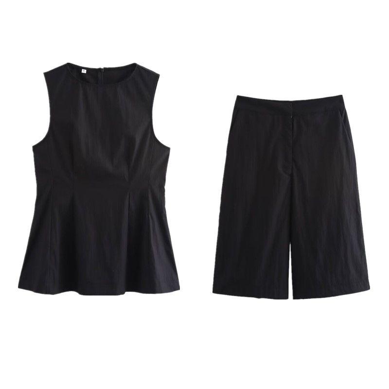 Fashion Style 2024 Autumn New Arrival Women's Slim Looking Easiest for Match Waist Bag Sleeveless Tops High Waist Shorts 4437230