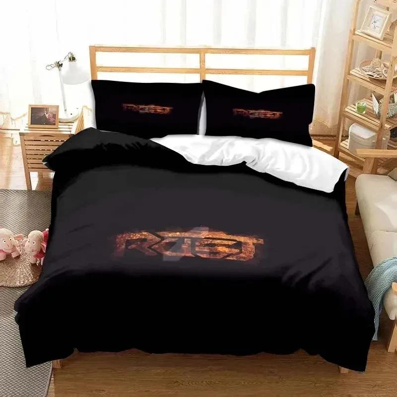 Rust Game Logo Printed Bedding Set Duvet Cover Bed Set Quilt Cover Pillowcase Comforter King Queen Size Boys Adult Bedding Set