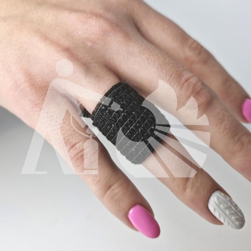 Cohesive Self-Adhesive Bandage 2.5cm x 4.5m Black Elastic Latex-Free Coban 1 Pcs