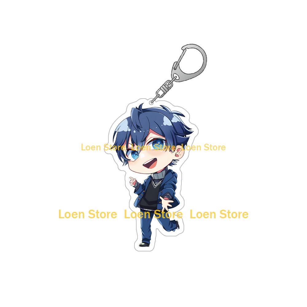 Loen Mini World Vtuber Colorful Peach Official Anime Peripheral Jpapa Noa Tattsun Siva Acrylic Keychain Cute Anime Bag Pendant