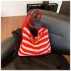 2025 New Niche Shoulder Bag High-end Fashion Striped Portable Messenger Versatile Tote Bag