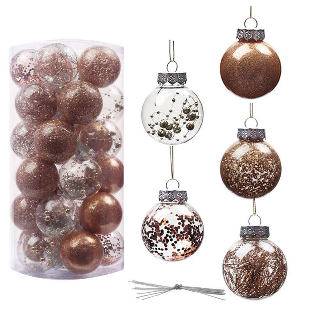 Pendant Xmas Balls Garden Anniversary Wedding Decorations Glitter Multiple Colour Ornament Plastic Tree Hanging