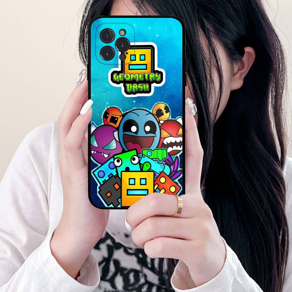 Game Geometry Dash For IPhone 17 16 15 14 13 12 11 Pro Max 13 17Air Shockproof Soft Phone Cases Coque