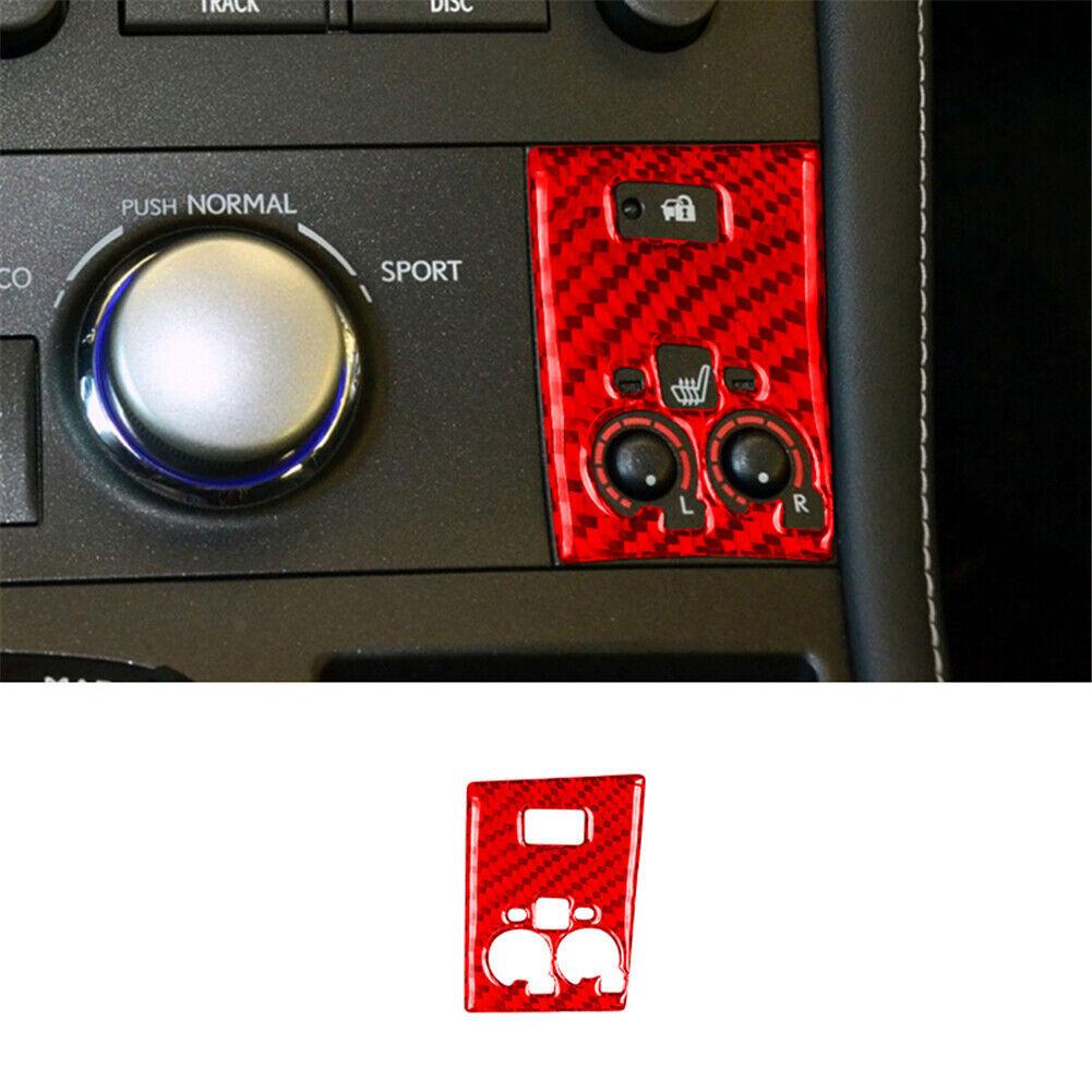 Red Carbon Fiber Heated Seat Control Cover Trim For Lexus CT200h 2011-2017