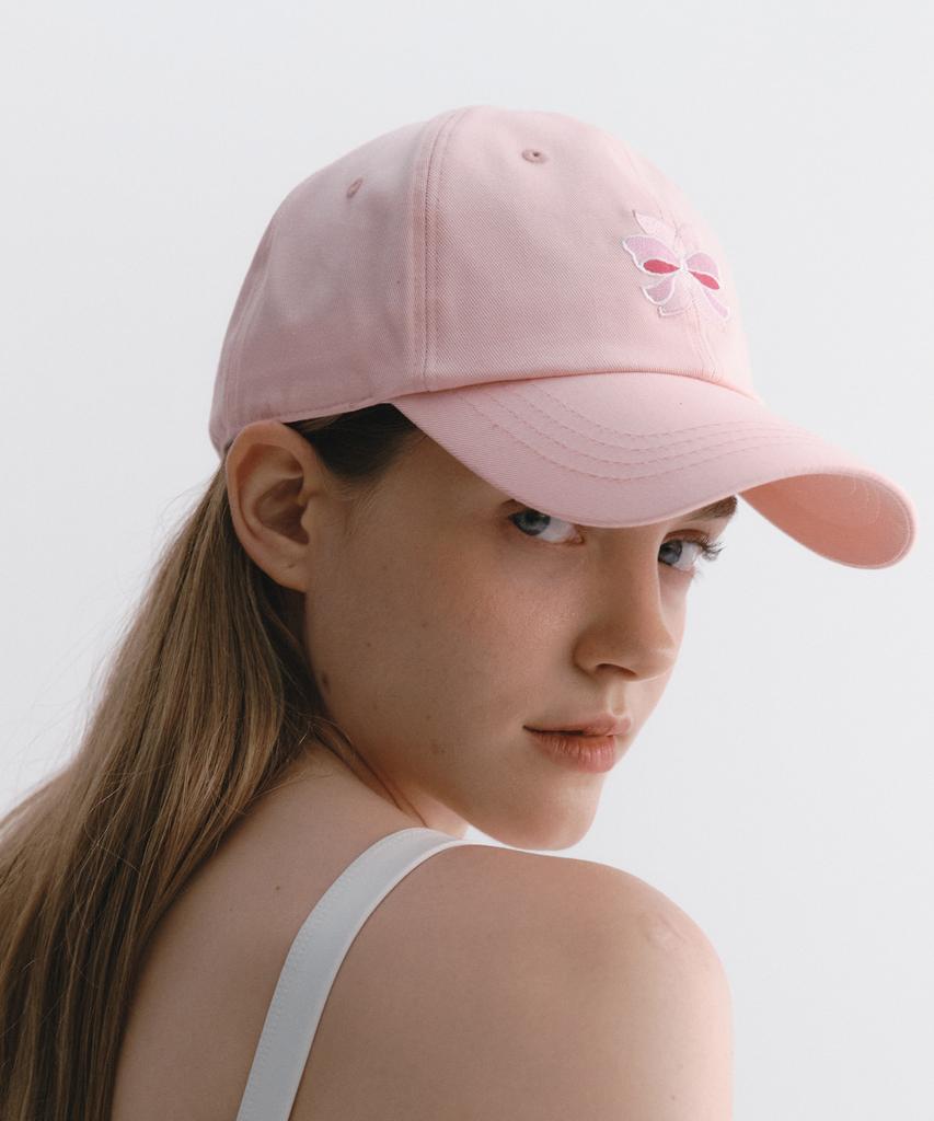 Soltipeullawo Pink Ribbon Embroidered Signature Cap Pink