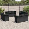 VidaXL Garden Lounge Set 12 Pcs with Cushions Black Wicker 3217325
