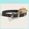 Trendy Waist Belt With Metal Pin Buckle And Plush Pattern For Womens Fashion Accessories