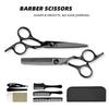Black Steel Hairdressing Scissors Set: Stainless Steel Flat & Thinning Blades for Home and Professional Use