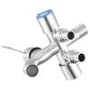 Stainless Steel Multi-function One Into Three Out Washing Machine Faucet Three Control Domestic Diverter Four-way Triangle Valve