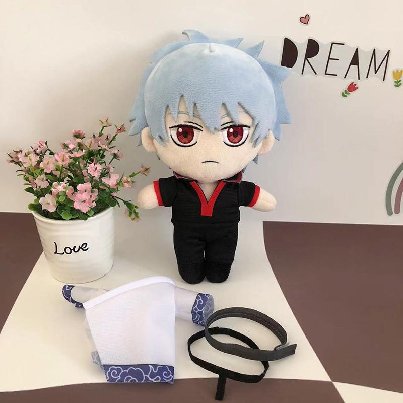 20cm Game Gintama Sakata Gintoki Cosplaies Plush Doll Toy Anime Cute Soft Stuffed Pillow Kids Fans Christmas Gift