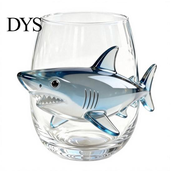Unique Sea Creature Drinkware Octopus Stemless Wine Glass, 3D Marine Animal Printed Bar Life Enthusiast Gift Borosilicate Glassware, for Cocktails And