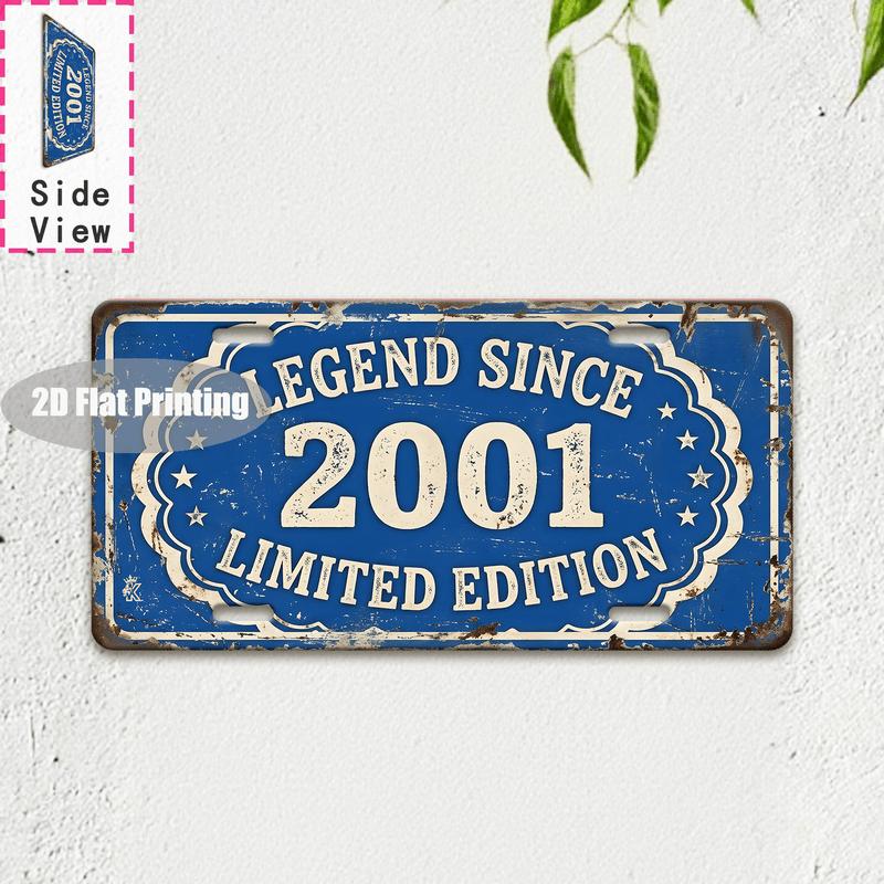 Tin Sign - Vintage Durable Metal Plaque Wall Decor, Home Office Bar Man Cave City Coordinate Birth Year License Plate Wall Art