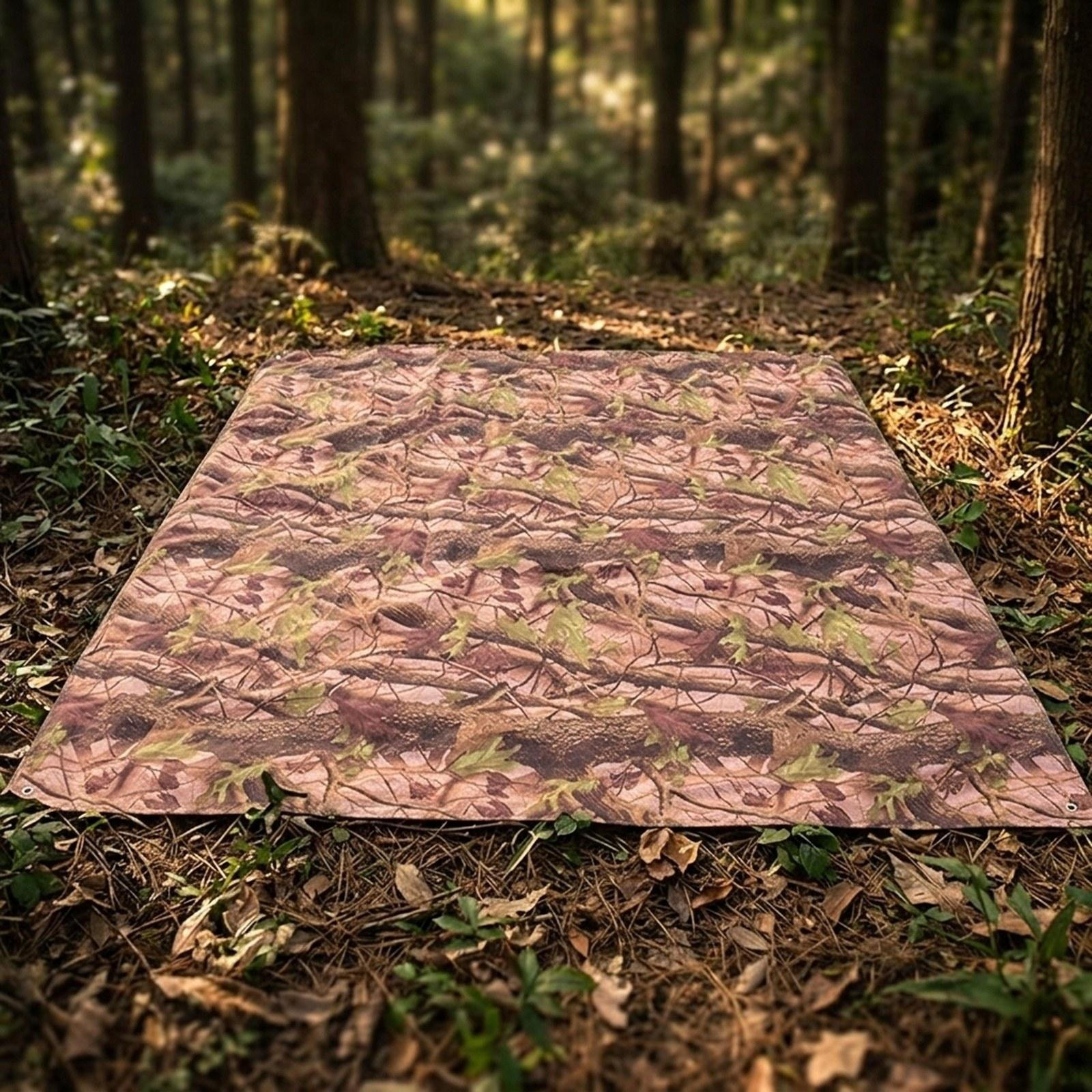 Ground Mat Picnic Foldable with Nails, Portable Tent Footprint Waterproof Camping Tarp for 1.5x2m