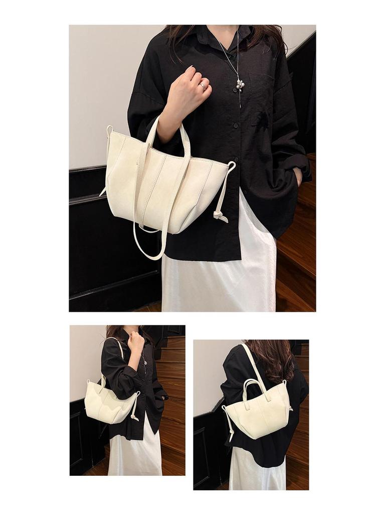 Retro Suede Tote Bag: Women's Large-Capacity Shoulder & Underarm Handbag In Lazy, Versatile Style