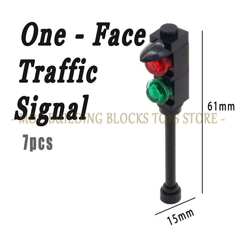 Moc Urban Transportation System Blocks City Traffic Network Signal Lights & Railway Public Building Bricks Creative Design Toys