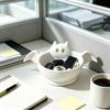 Cute Ghost Figurine Bowl Halloween Candy Bowl, Bat Shape Ceramic Serving Dish, Themed Store Window Display Tabletop Decoration for Party