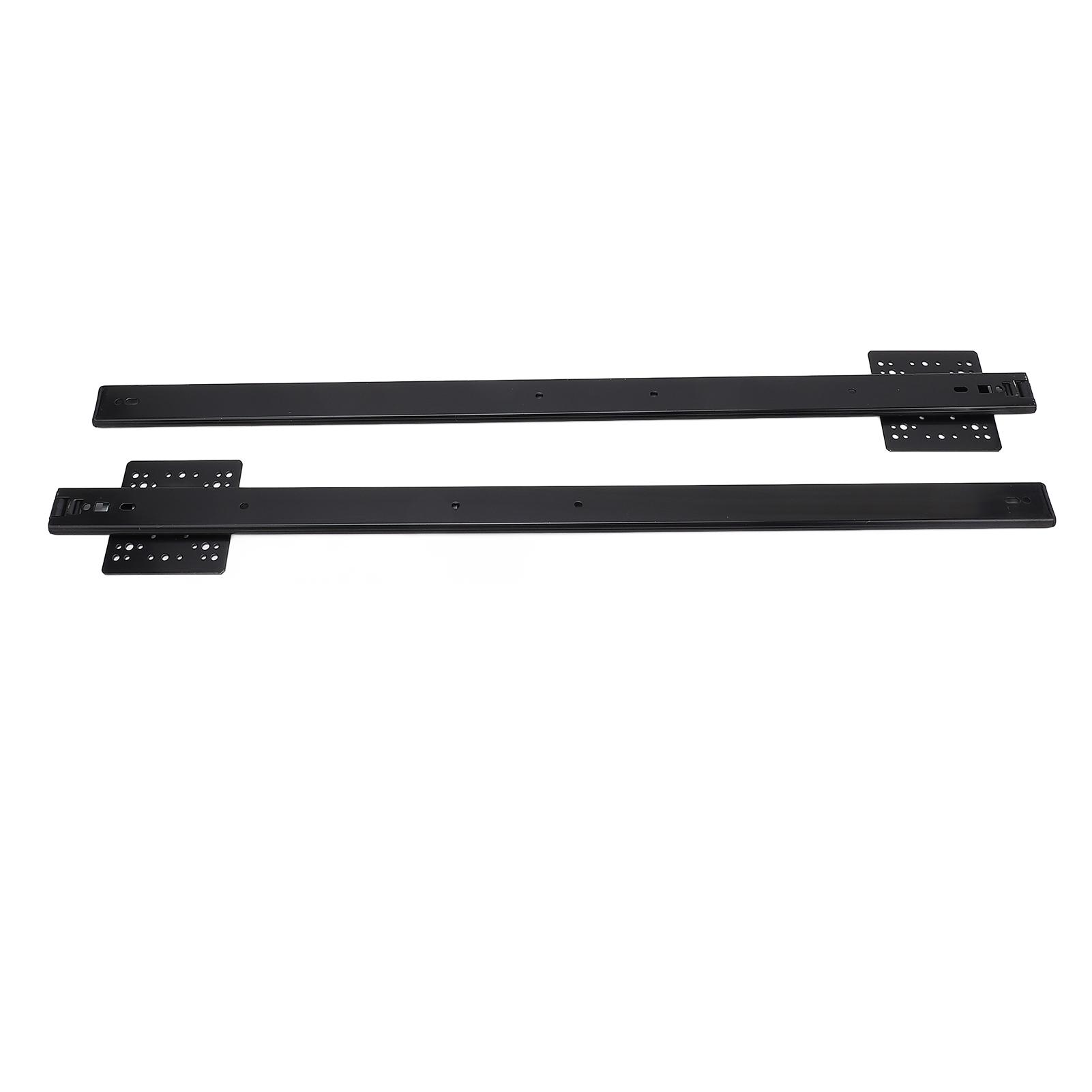 

1 Pair of Drawer Slides Side Mount 26in Heavy Duty 2 Section Ball Bearing Runners Tracks Black