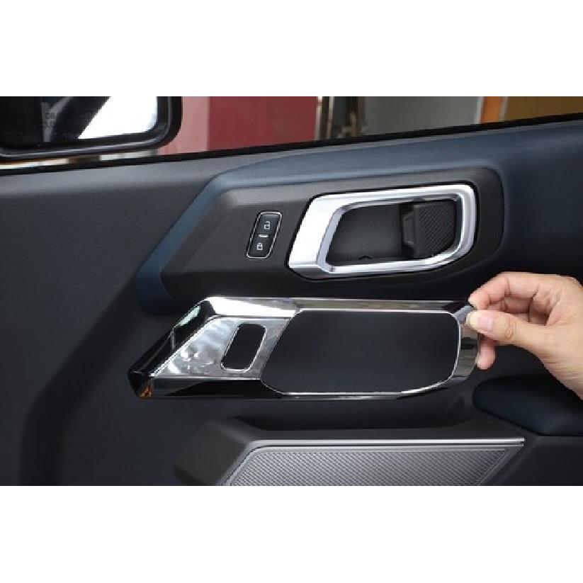 Chrome For Ford Bronco +  Interior Door Handle Bowl Decor Frame Trim Cover