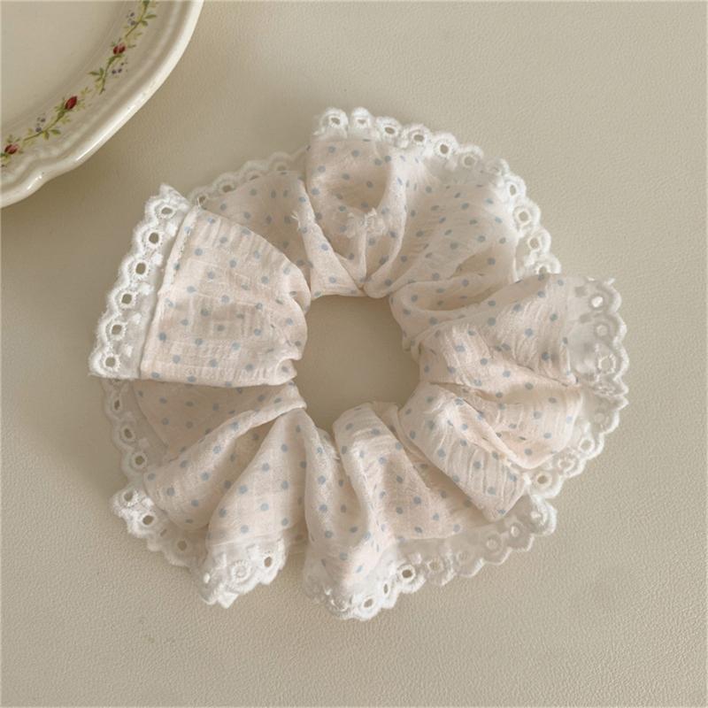 Dot Lace Hair Bands Elastic Scrunchies For Women Fashion Hair Accessories Statement Hairpiece Ponytail Holder