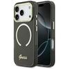 Guess IML Script Metall MagSafe Hülle für iPhone 17 Pro Max Schwarz