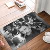 Custom Retro Rock Johnny Hallyday Doormat Non-Slip Entrance Floor Door Mat French France Singer Living Room Rug Carpet Footpad